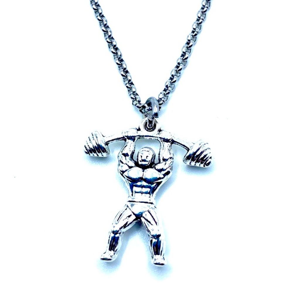 Bodybuilder Necklace Weightlifter Barbell